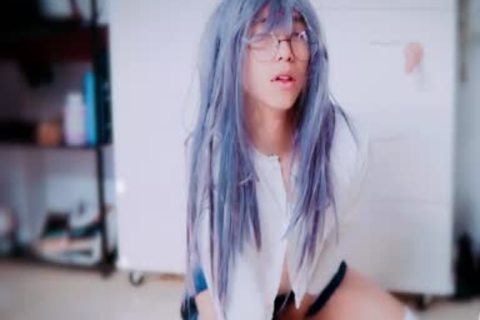 nasty asian Sissy sperm With Foxtail
