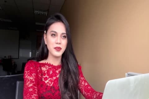 Mel Cross - Little Red costume Life As A Crossdresser Ladyboy