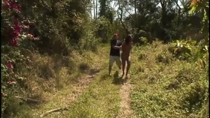 ladyboy Outdoor butt plow With A Hard shlong